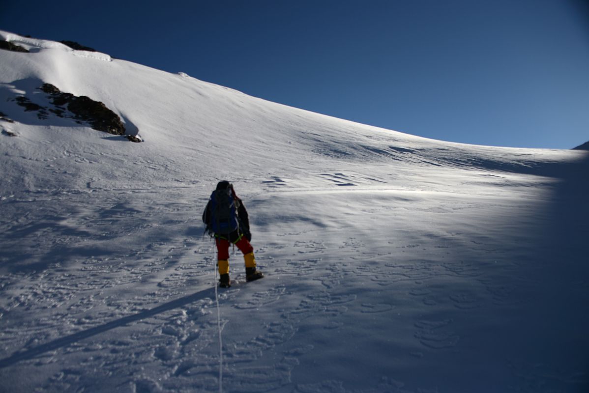 18 Climbing Sherpa Lal Singh Tamang Leads The Way On The Plateau Above Lhakpa Ri Camp I On The Climb To The Summit 